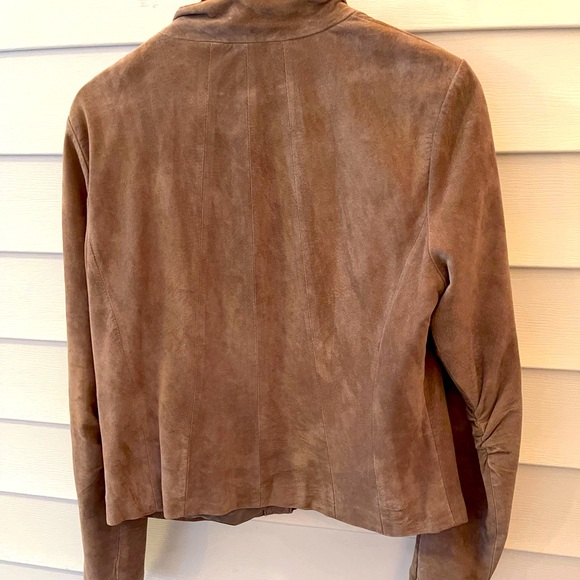 ECRU 100% Leather jacket coat zip super soft M - Picture 4 of 6